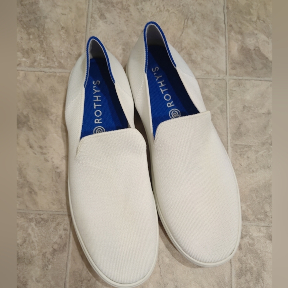 Rothys women’s size 11.5 white slip on sneakers - EUC